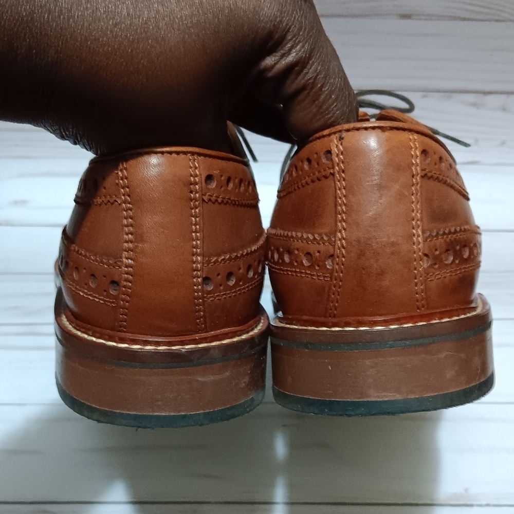 Chapman & Moore Tan Leather Oxford Brogue Mens UK 8/ US9 Preppy Business Casual - Picture 8 of 9